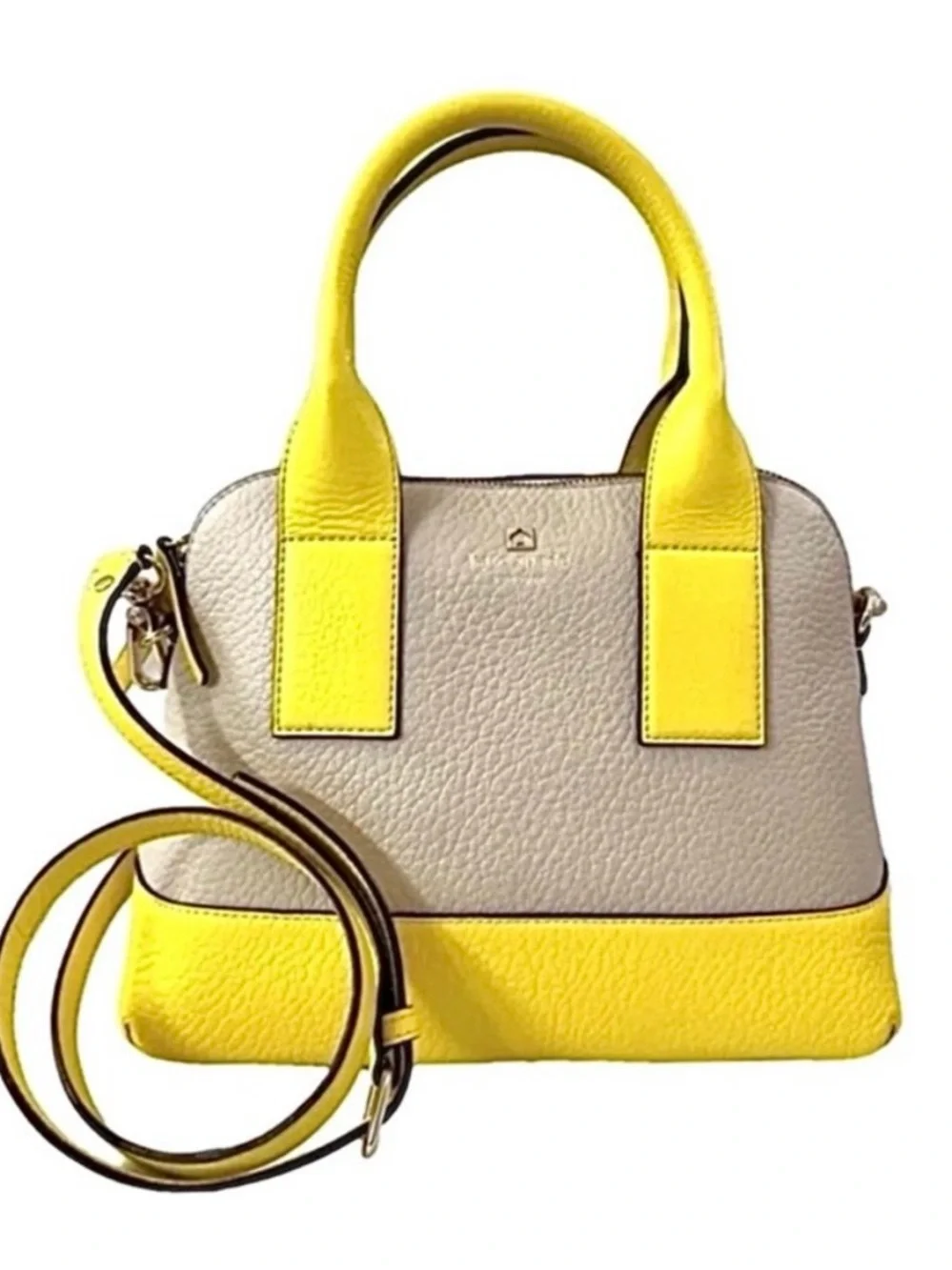 kate spade Yellow and Cream Dome Satchel with Top Handles